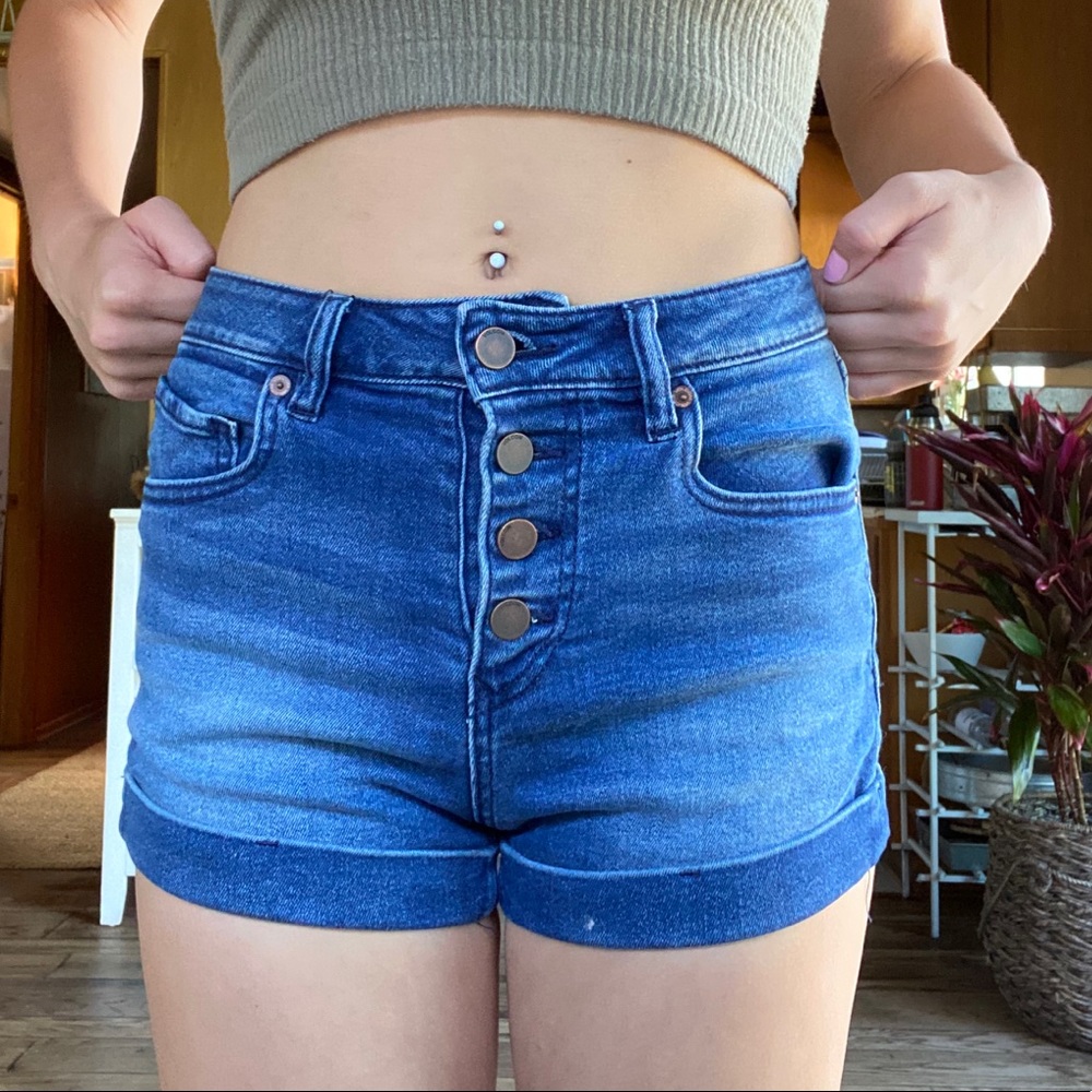 High rise jean shorts